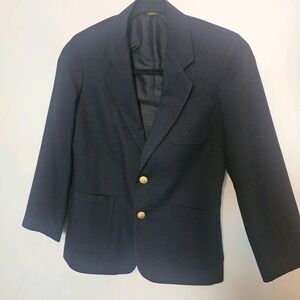 Retro Farah Boys Navy Blazer Size 14 Sport Coat Jacket Classic Formal Suit